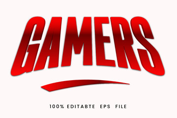 vector Gamer 3d text effect Fully Editable.