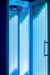 solarium with blue light closeup