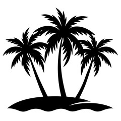 Beautiful seaside view with some coconut palm.
