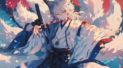 Fototapeta premium fox man cartoon character