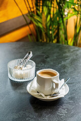 cup of coffee on the table