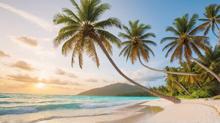 Obraz premium A tree with a beach in the background.