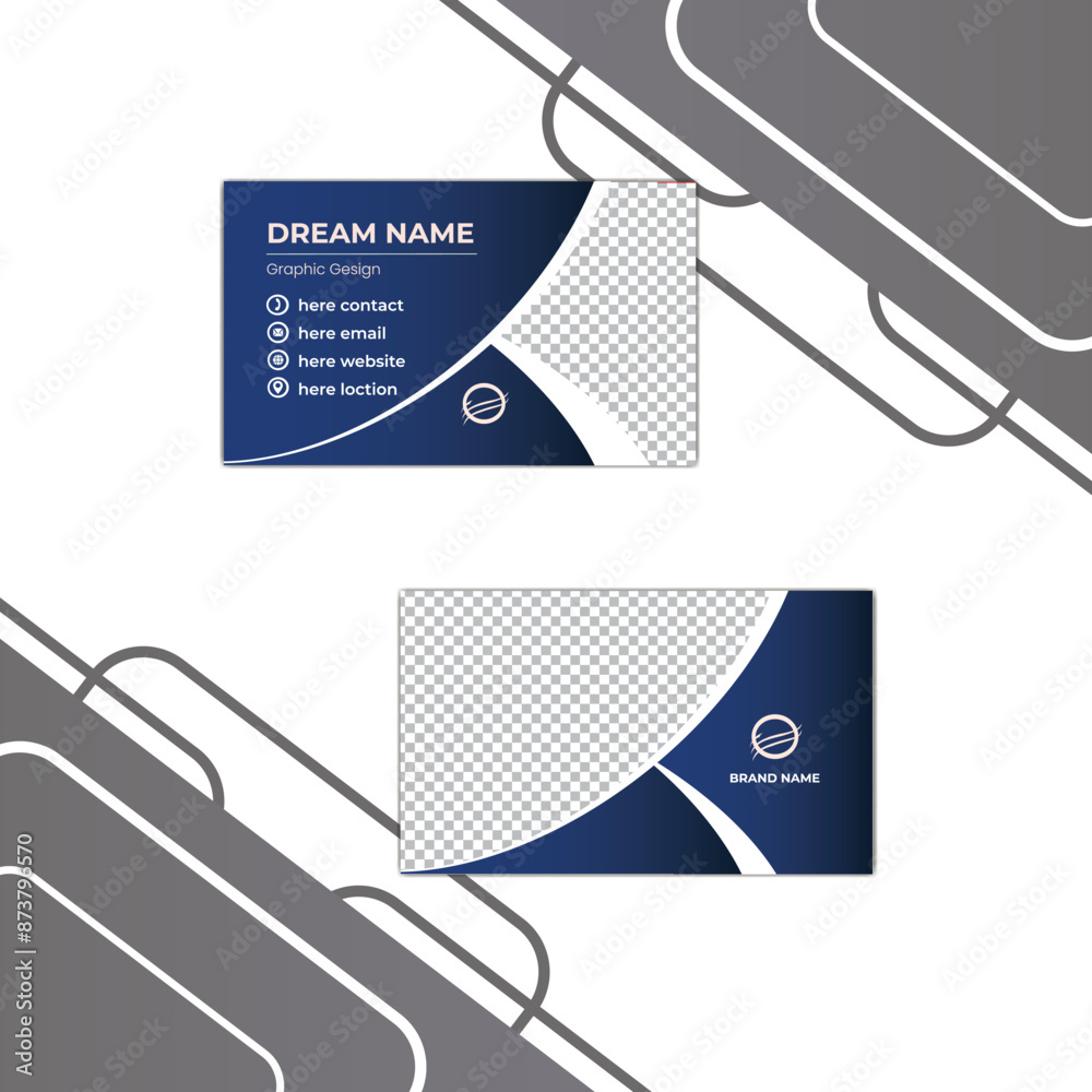 Wall mural modern & blue business card design