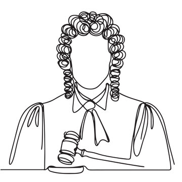 recommend clip art: judge one line art, drawing, continuous vector illustration, isolated on transparent background
                    