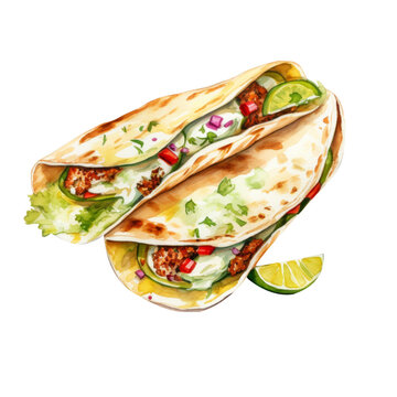 Illustration of Entomatadas ,a Mexican Food in White Background