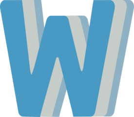 Retro lowercase letter w