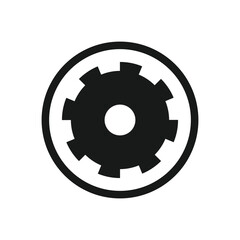 Gear flat icon sign vector