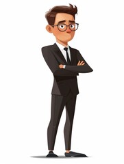 Obraz premium Legal Consultant male, Full body character, Vector illustration, Clip art, isolated on white background 
