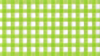 Bright lime green checkered background with seamless repeating gingham pattern, ideal for decorative wrapping paper, vector illustration design.