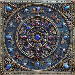 Fototapeta premium Baroque, Barocco Ornate Marble Ceiling Non-Linear Reformation Design with Intricate Accents Depicting Classic Elegance and Architectural Beauty