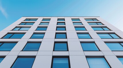 Fototapeta premium Construction scene with a focus on the development of an edifice, utilizing innovative surface mixes and adhesive technologies, modern architectural aesthetics