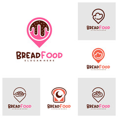 Set of Bread Point logo vector template, Creative Bread logo design concepts