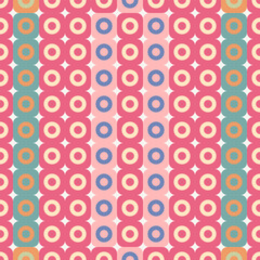 seamless pattern rounded rectangle mixed donut shape pastel shades color