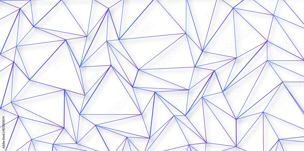 Aufkleber Geometric low poly graphic. Background of triangular facets. editable stroke width, blue gradient abstract triangle seamless pattern from network triangular cells, wallpaper background design.