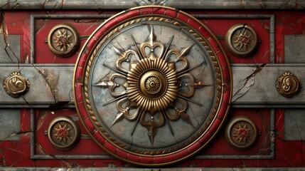 Obraz premium Baroque, Barocco Ornate Marble Ceiling Non-Linear Reformation Design with Intricate Accents Depicting Classic Elegance and Architectural Beauty