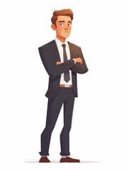 Politician male, Full body character, Vector illustration, Clip art, isolated on white background 