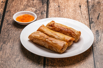 Traditional crispy fried stuffed springroll