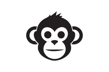 A simple logo of monkey silhouette vector style