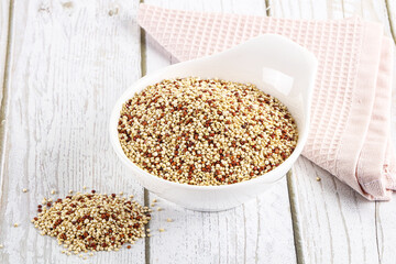 Raw dry quinoa cereal grain