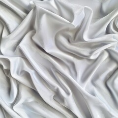 Fototapeta premium High-Resolution AI-Generated Wallpaper Featuring White Sportswear Fabric Texture, Ideal for Football Jerseys, Breathable, Waterproof, Sweat-Resistant Material, and Comfortable Clothing