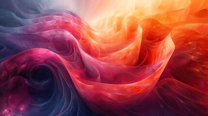 Fototapeta premium Abstract digital artwork with swirling colors and geometric shapes background.