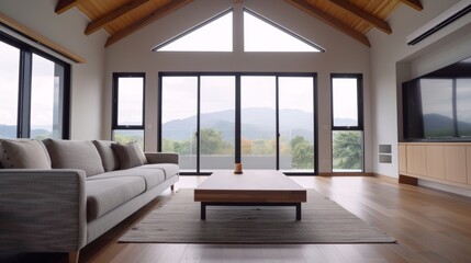 Fototapeta premium Cozy shelter offering refuge and protection, warm interior with comforting details, a sanctuary from the outside world, inviting atmosphere