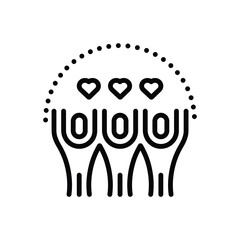 Black line icon for togetherness