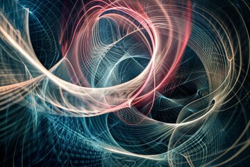A computer-generated spiral pattern created by AI algorithms for data visualization, AI algorithms visualized as swirling patterns and lines