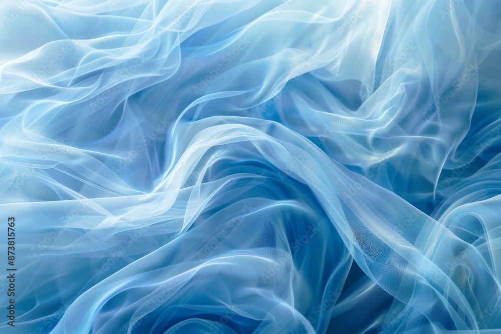 Poster abstract blue and white background with delicate wavy lines creating a dynamic pattern, an abstract 