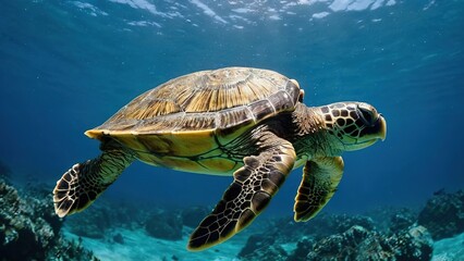 turtle swimming in the sea