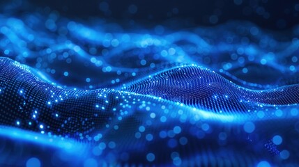 Abstract Blue Wave of Particles