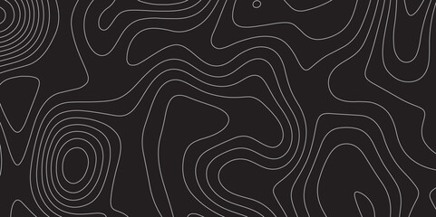 Abstract white on black background Topographic line map pattern. Contour elevation topographic and textured Background. Modern design black background with topographic animation Motion vector .