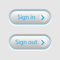 Sign in and Sign out web button. vector design. Vector illustration.