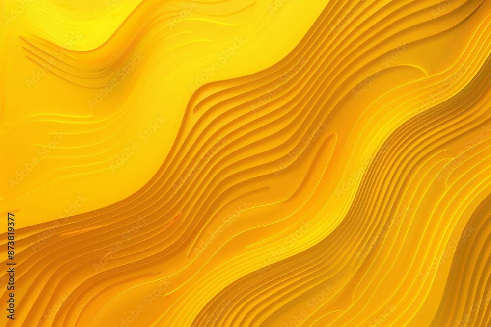 Poster abstract yellow background featuring wavy lines creating a dynamic and energetic pattern, an abstrac