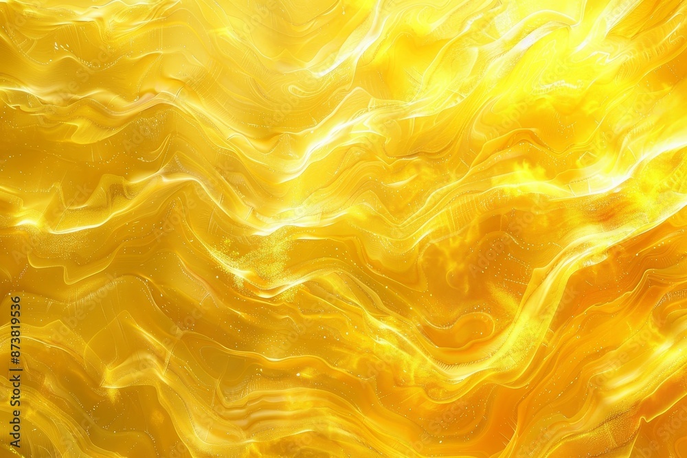 Poster detailed view of a yellow background with textured wave patterns, an abstract pattern of yellow grad