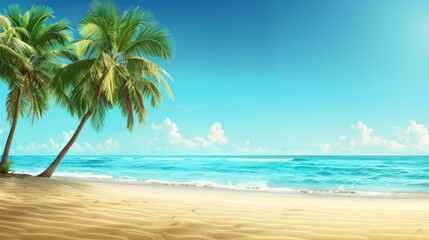 Tropical Paradise: Palm Trees and Tranquil Beach