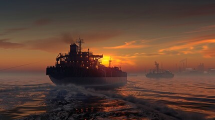 Obraz premium giant tanker vessel coming towards us