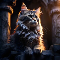 portrait of a cat with a background