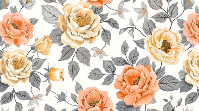 beautiful textile multicolor flower soft color decent flower bunch for textile printing allover seamless floral pattern. Generative Ai