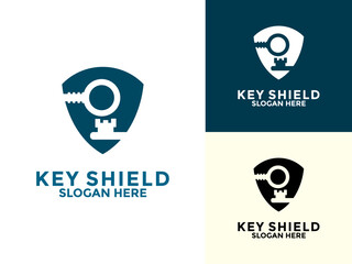 key hole and Shield logo vector design, Secure Key Home Logo Design, Protection logo vector