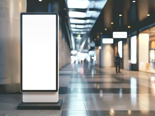 Blank digital signage screen in a public place, ideal for customization, generative ai