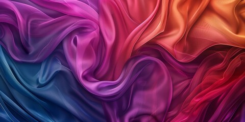 Obraz premium Abstract luxury colorful fabric texture background, silk, soft, female, silk scarf, square scarf, clothing material, fabric sample, version, comfortable, soft, breathable, waterproof and sweat-resista