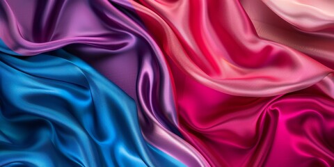 Obraz premium Abstract luxury colorful fabric texture background, silk, soft, female, silk scarf, square scarf, clothing material, fabric sample, version, comfortable, soft, breathable, waterproof and sweat-resista