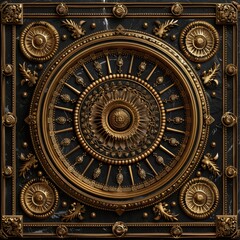 Obraz premium Baroque, Barocco Ornate Marble Ceiling Non-Linear Reformation Design with Intricate Accents Depicting Classic Elegance and Architectural Beauty