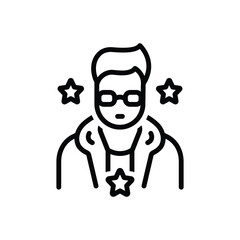 Black line icon for celebrity