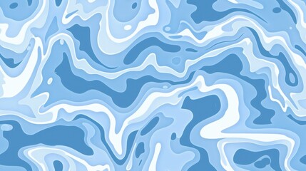 Abstract Blue and White Swirls: Papercut Style
