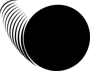 Circle black blend overlapping. Abstract geometric element design