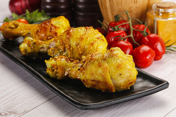 Roasted Chicken leg drumsticks with curry sauce