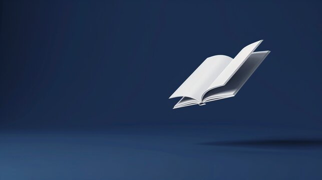 a blank book floating in the air