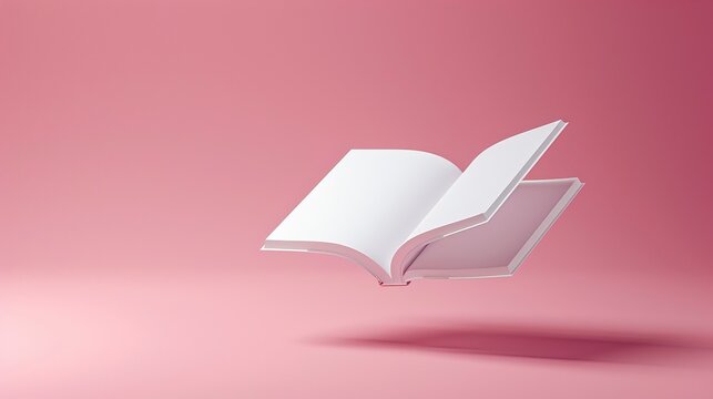 a blank book floating in the air